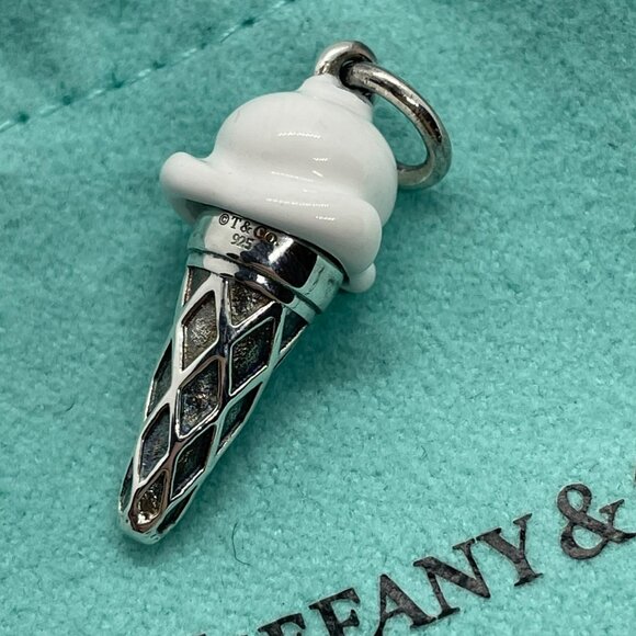 Tiffany & Co. Jewelry - Tiffany & Co. White Enamel Ice Cream Cone Charm W/ Pouch